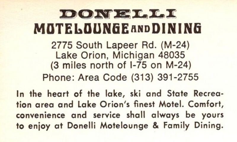 Donelli Motel Lounge and Dining - Vintage Postcard